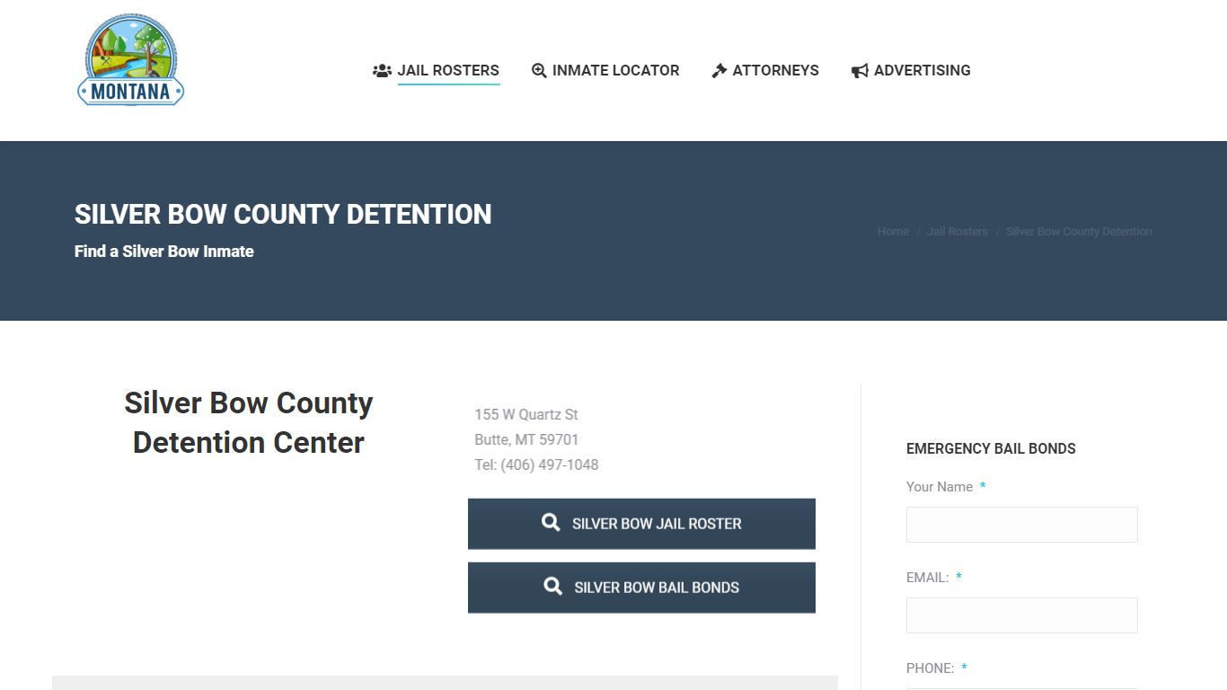 Silver Bow County Detention - MONTANA JAIL ROSTER